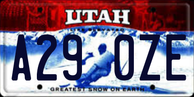 UT license plate A290ZE