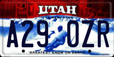 UT license plate A290ZR