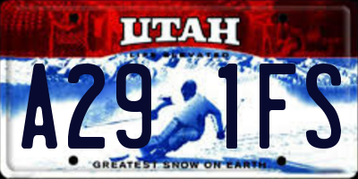 UT license plate A291FS