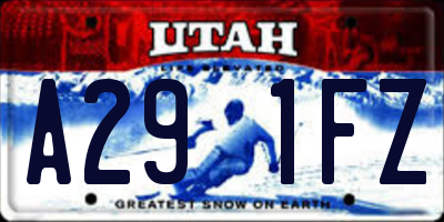 UT license plate A291FZ