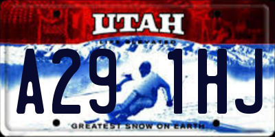 UT license plate A291HJ