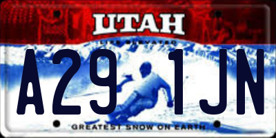 UT license plate A291JN