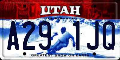 UT license plate A291JQ