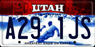 UT license plate A291JS