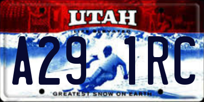 UT license plate A291RC