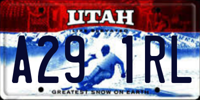 UT license plate A291RL