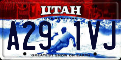 UT license plate A291VJ