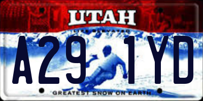 UT license plate A291YD