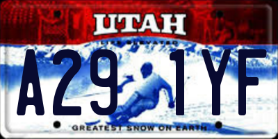 UT license plate A291YF