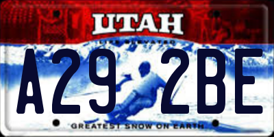 UT license plate A292BE