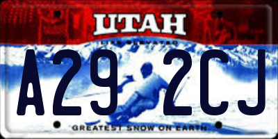 UT license plate A292CJ