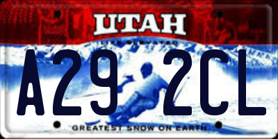 UT license plate A292CL