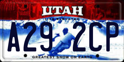 UT license plate A292CP