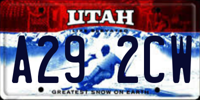 UT license plate A292CW