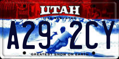 UT license plate A292CY