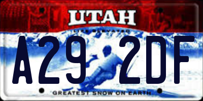 UT license plate A292DF