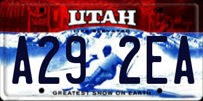 UT license plate A292EA