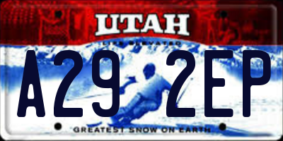 UT license plate A292EP