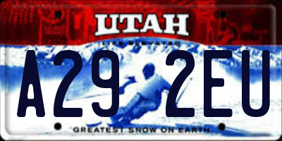 UT license plate A292EU