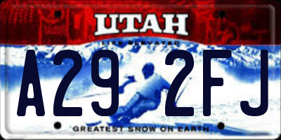 UT license plate A292FJ