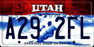 UT license plate A292FL