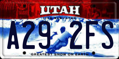 UT license plate A292FS