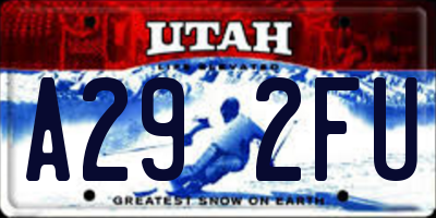 UT license plate A292FU