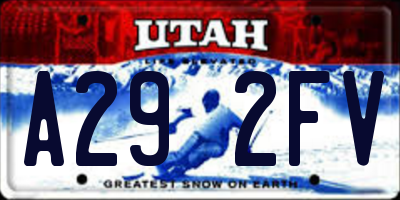UT license plate A292FV