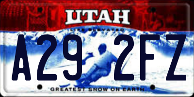 UT license plate A292FZ