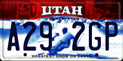 UT license plate A292GP