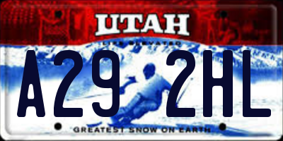 UT license plate A292HL