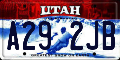UT license plate A292JB