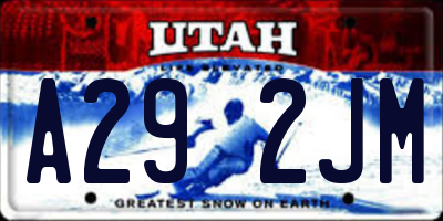 UT license plate A292JM