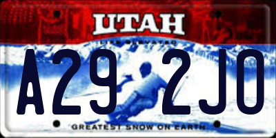 UT license plate A292JO