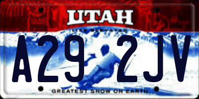 UT license plate A292JV