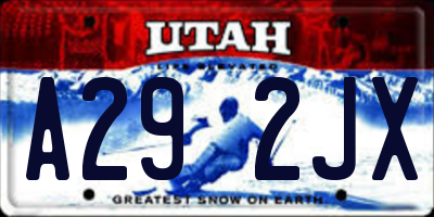 UT license plate A292JX