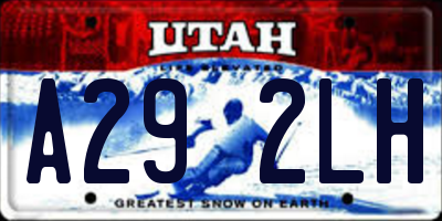 UT license plate A292LH
