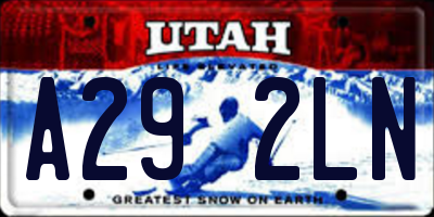 UT license plate A292LN