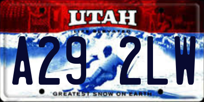 UT license plate A292LW