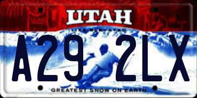 UT license plate A292LX