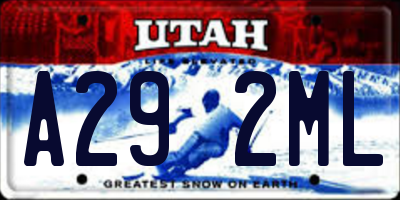 UT license plate A292ML