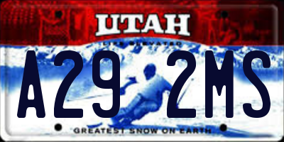 UT license plate A292MS