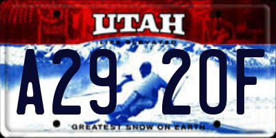 UT license plate A292OF