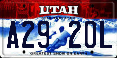 UT license plate A292OL