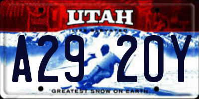 UT license plate A292OY