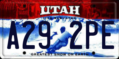 UT license plate A292PE