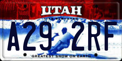 UT license plate A292RF