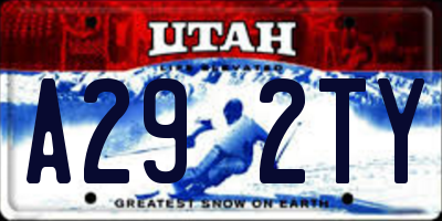 UT license plate A292TY