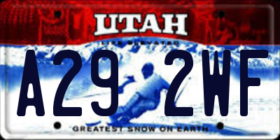 UT license plate A292WF