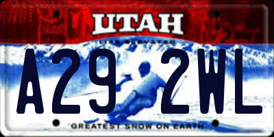 UT license plate A292WL